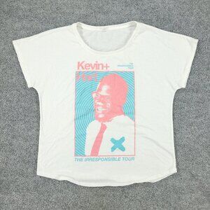 Kevin Hart Shirt Women XL White The Irresponsible Tour Graphic Short Sleeve Top